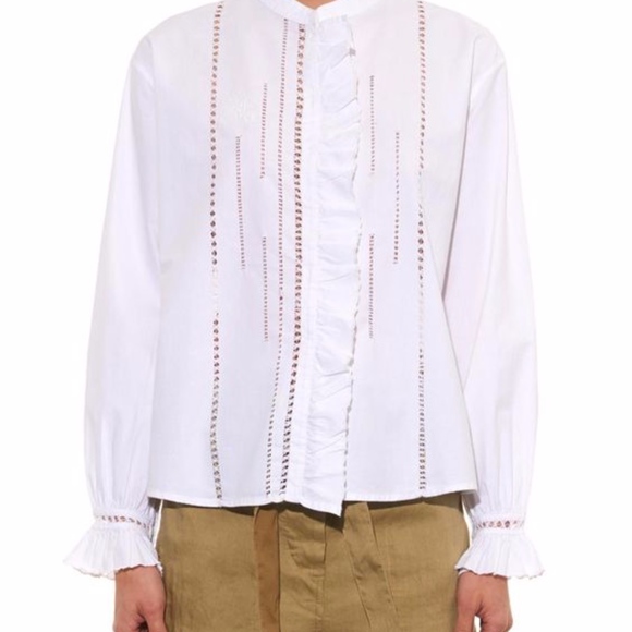 ISABEL MARANT ÉTOILE Saris Crochet-Panel Top - Picture 5 of 7